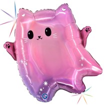 Palloncino in Foil 22" Junior Shape Gatto Fantasma Halloween Grabo