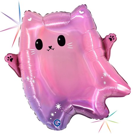 Palloncino in Foil 22" Junior Shape Gatto Fantasma Halloween Grabo