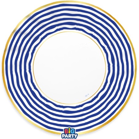 Sottopiatto di Carta 30cm Ondulato con decoro Santorini 6pz
