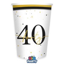 Bicchiere di Carta 250ml Happy Birthday 40 Anni "Prestige" 6pz Happy Birthday Prestige