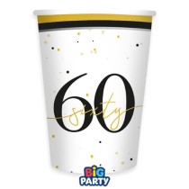 Bicchiere di Carta 250ml Happy Birthday 60 Anni "Prestige" 6pz Happy Birthday Prestige