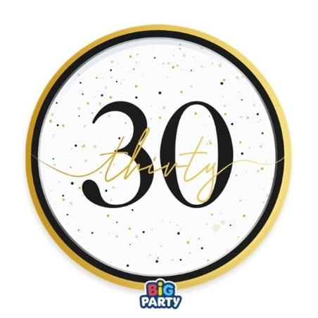 Piatto di Carta 18cm Happy Birthday 30 Anni "Prestige" 6pz Happy Birthday Prestige