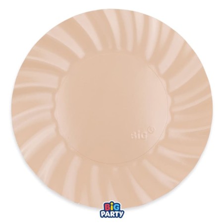 Piatto di Carta 25cm Smerlato Wavy Cappuccino, Cipria 6pz Cipria "Blush"