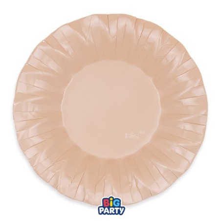 Piatto di Carta Fondo 24cm Smerlato Wavy Cappuccino, Cipria 6pz Cipria "Blush"