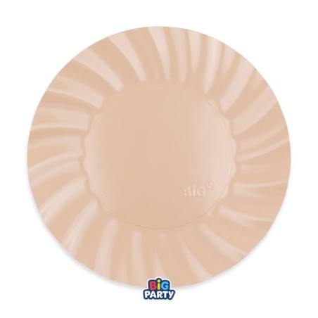 Piatto di Carta 20cm Smerlato Wavy Cappuccino, Cipria 6pz Cipria "Blush"