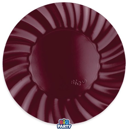 Piatto di Carta 30cm Smerlato Wavy Borgogna, Bordeaux 6pz Bordeaux "Burgundy"
