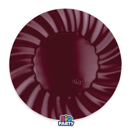 Piatto di Carta 20cm Smerlato Wavy Borgogna, Bordeaux 6pz Bordeaux "Burgundy"
