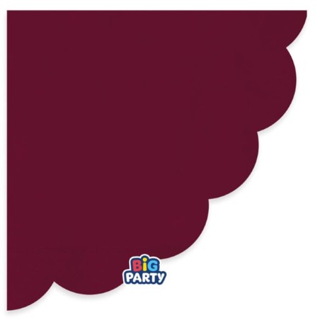 Tovagliolo di Carta Ø33cm Smerlato Wavy Borgogna, Bordeaux 16pz Bordeaux "Burgundy"