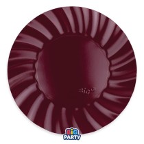 Piatto di Carta 25cm Smerlato Wavy Borgogna, Bordeaux 6pz Bordeaux "Burgundy"