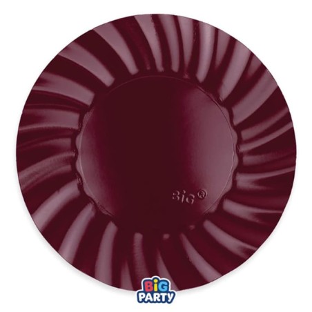 Piatto di Carta 25cm Smerlato Wavy Borgogna, Bordeaux 6pz Bordeaux "Burgundy"