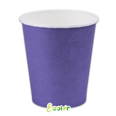 Bicchiere di Carta 250ml Ecolor Lavanda 25pz Viola "Purple"