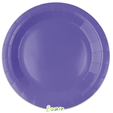 Piatto di Carta 24cm Ecolor Lavanda 25pz Viola "Purple"