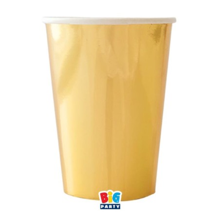 Bicchiere di Carta 250ml Wavy Oro Metallizzato 6pz Oro "Gold"