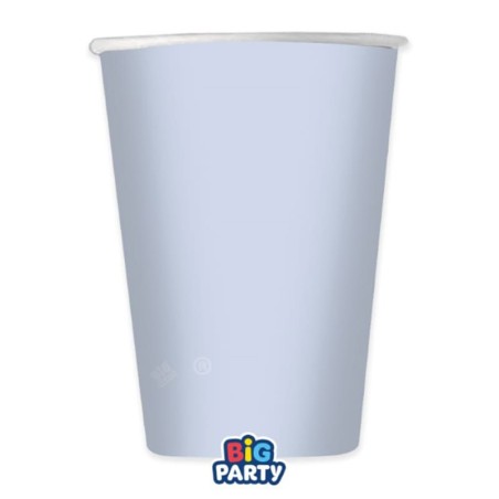 Bicchiere di Carta 250ml Wavy Celeste Baby 6pz Celeste "Light Blue"