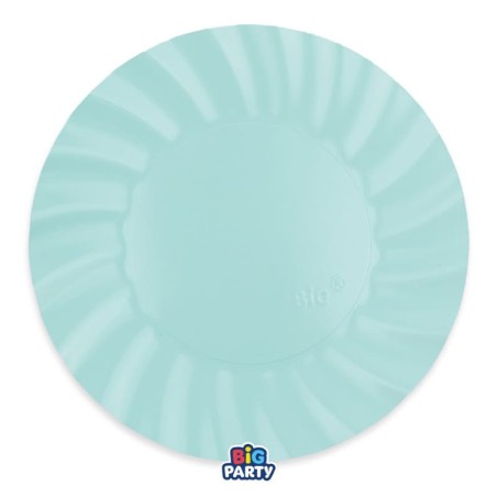 Piatto di Carta 25cm Smerlato Wavy Verde Acqua Marina 6pz Acqua Marina "Tiffany"