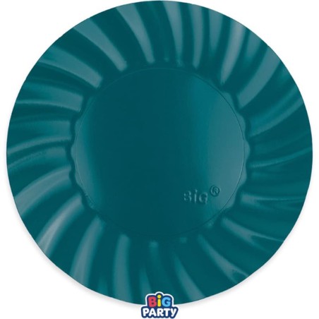 Piatto di Carta 30cm Smerlato Wavy Ottanio 6pz