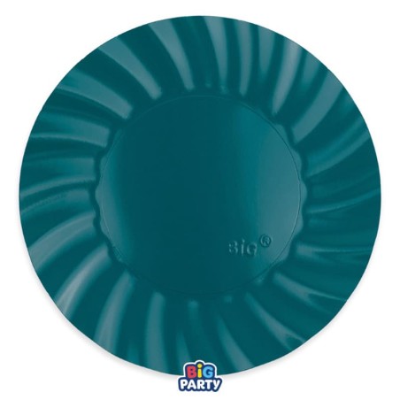 Piatto di Carta 25cm Smerlato Wavy Ottanio 6pz