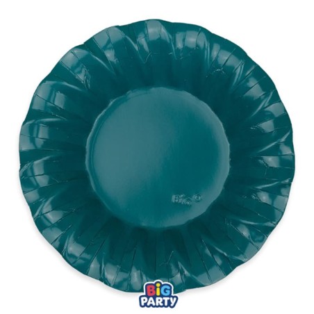 Piatto di Carta Fondo 24cm Smerlato Wavy Ottanio 6pz