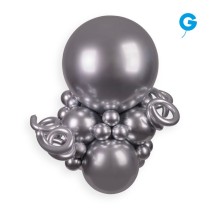 Palloncino in Lattice 13" GB120 Argento "Shiny Silver 089" 50pz Gemar Shiny "Round"