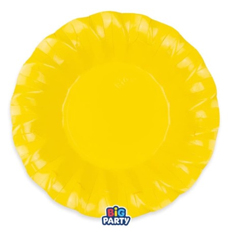 Piatto di Carta Fondo 24cm Smerlato Wavy Giallo 6pz Giallo "Yellow"
