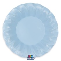 Piatto di Carta Fondo 24cm Smerlato Wavy Celeste Baby 6pz Celeste "Light Blue"