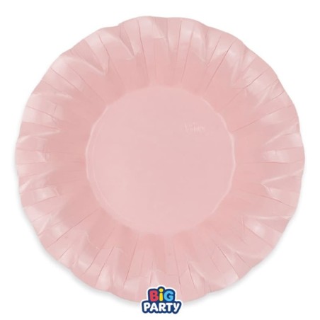 Piatto di Carta Fondo 24cm Smerlato Wavy Rosa Baby 6pz Rosa "Pink"