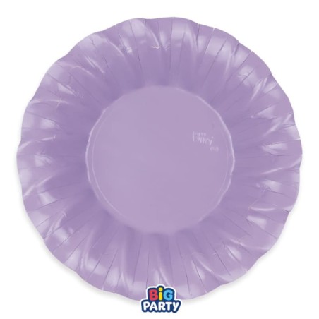 Piatto di Carta Fondo 24cm Smerlato Wavy Lilla 6pz Lilla "Lilac"