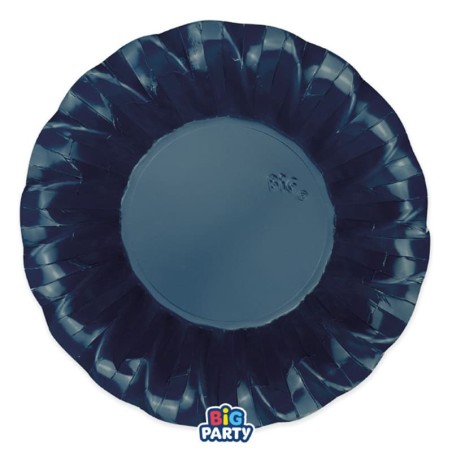 Piatto di Carta Fondo 24cm Smerlato Wavy Blu Notte "Blue Navy" 6pz Blu Notte "Blue Navy"