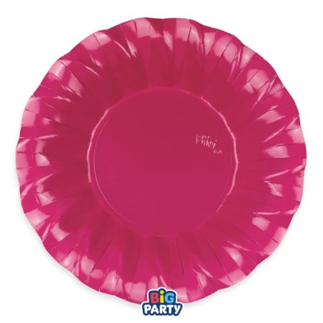 Piatto di Carta Fondo 24cm Smerlato Wavy Cherry 6pz Fucsia "Hot Pink"