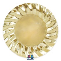 Piatto di Carta Fondo 24cm Smerlato Wavy Oro Metallizzato 6pz Oro "Gold"