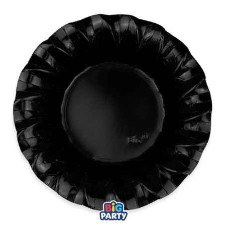 Piatto di Carta Fondo 24cm Smerlato Wavy Nero 6pz Nero "Black"
