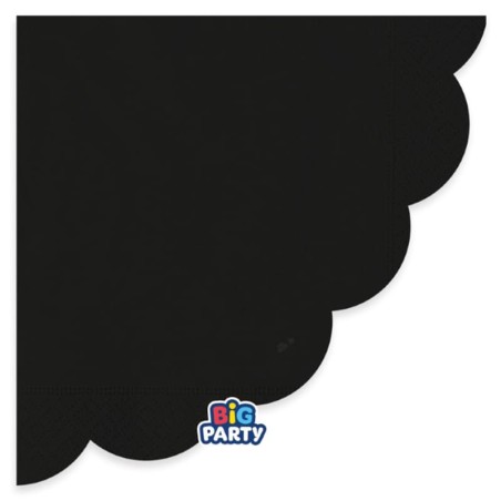 Tovagliolo di Carta Ø33cm Smerlato Wavy Nero 16pz Nero "Black"