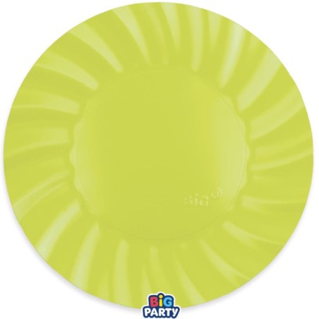 Piatto di Carta 30cm Smerlato Wavy Verde Lime 6pz Verde Lime "Lime Green"