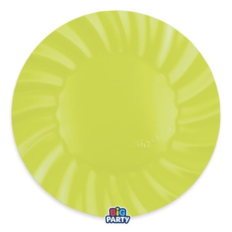 Piatto di Carta 25cm Smerlato Wavy Verde Lime 6pz Verde Lime "Lime Green"