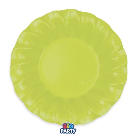 Piatto di Carta Fondo 24cm Smerlato Wavy Verde Lime 6pz Verde Lime "Lime Green"