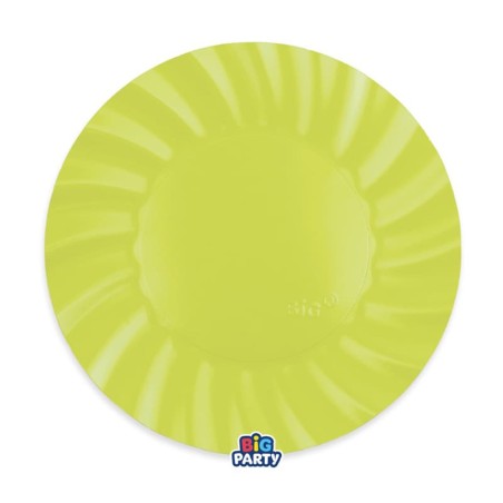 Piatto di Carta 20cm Smerlato Wavy Verde Lime 6pz Verde Lime "Lime Green"