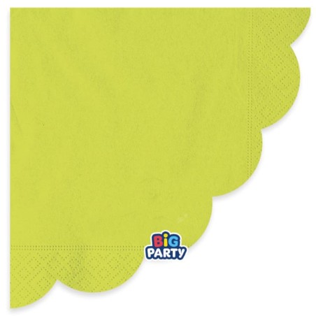 Tovagliolo di Carta Ø33cm Smerlato Wavy Verde Lime 16pz Verde Lime "Lime Green"
