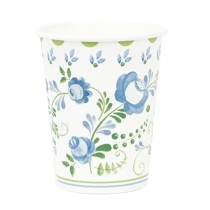 Bicchiere di Carta 250ml Azzurro e Verde "Floral Grace" 8pz Floral Grace