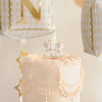Candelina per 1° Compleanno con due Topolini e il N.1 Accessori 1° Compleanno