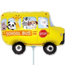 Palloncino in Foil 14" Mini Shape Scuolabus Giallo Rientro a Scuola