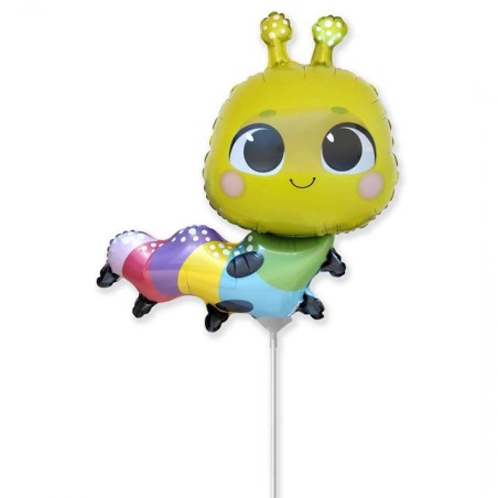 Palloncino in Foil 14" Mini Shape Bruco Colorato "Caterpillar" Animali (Insetti)