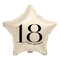 Palloncino in Foil 18" Stella Avorio Happy Birthday 18 Anni 18 Anni