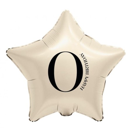 Palloncino in Foil 18" Stella Avorio Happy Birthday N.0 Serie di Numeri