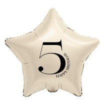 Palloncino in Foil 18" Stella Avorio Happy Birthday N.5 Serie di Numeri