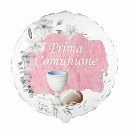 Palloncino in Foil 18" Prima Comunione Vintage Rosa Palloncini Foil Comunione