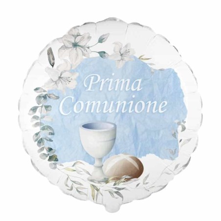Palloncino in Foil 18" Prima Comunione Vintage Celeste Palloncini Foil Comunione