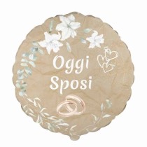 Palloncino in Foil 18" Matrimonio Vintage Sabbia "Oggi Sposi" Promessa e Matrimonio