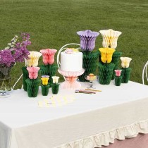 Decorazioni di Carta a Nido d'Ape di Ape e Tulipani di Primavera 3pz Addobbi e Accessori Pasqua