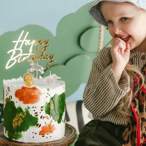 Cake Topper di Plastica 18cm Happy Birthday Oro Metallizzato Picks e Topper Eventi