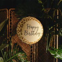 Palloncino in Foil 18" Happy Birthday con cornice Maculata Animal Print "Safari"